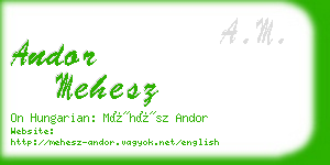 andor mehesz business card